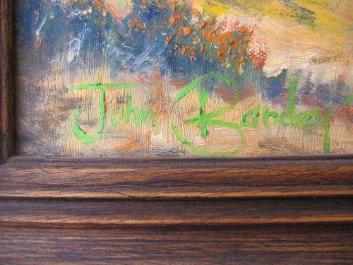 BEAUTIFUL LARGE JOHN BANDY LANDSCAPE WITH CAPE DUTCH HOMESTEAD